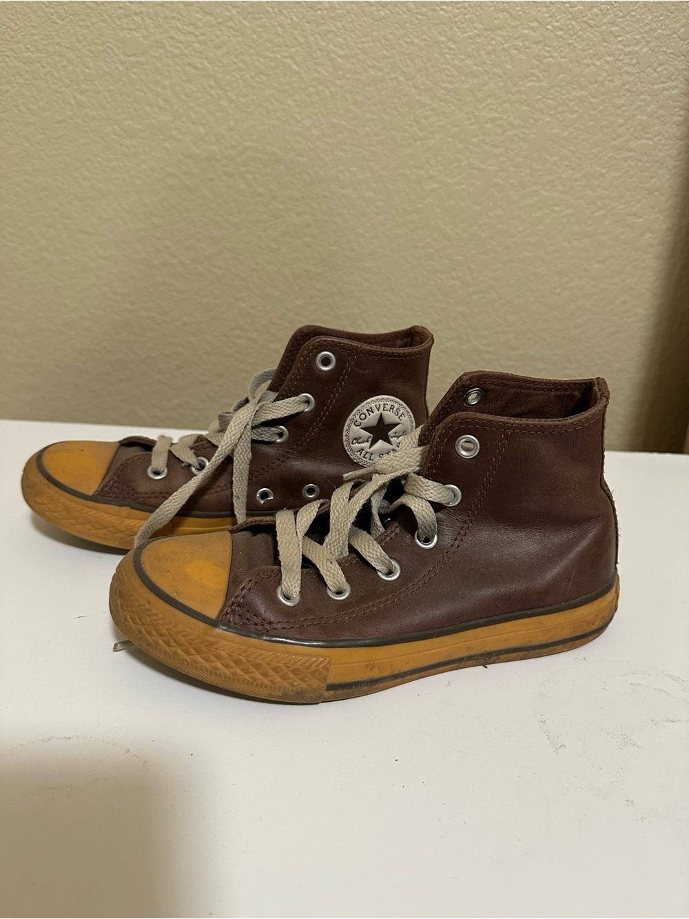 Converse Kids Brown and Tan High-Top Sneakers